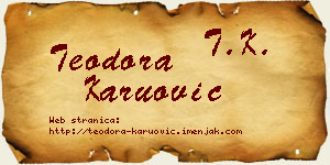 Teodora Karuović vizit kartica